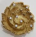 061366 18KT YELLOW GOLD  DIAMOND BROOCH