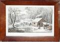 102277 CURRIER  IVES LITHOGRAPH HOME IN WILDERNESS