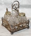 101396 EPNS CRUET STAND FITTED WGLASS BOTTLES