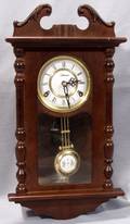 100293 SCHRENK WALNUT HANGING CLOCK H19 W10 D6