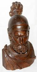 092290 EUROPEAN WALNUT SCULPTURE KNIGHT H19