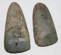 100194 NATIVE AMERICAN INDIAN CARVED STONE CELTS TWO