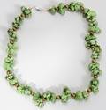 092391 GREEN TURQUOISE  925 STERLING NECKLACE L 22