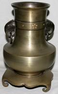 082306 KOREAN BRONZE VASE H 9 14 DIA 6