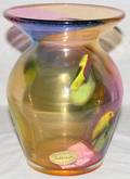 080316 ADAM JABLONSKI IRIDESCENT GLASS VASE H 7 12