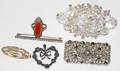 072297 AUSTRIAN CRYSTAL BROOCH ART NOUVEAU RING 6