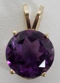 070357 14 KT YELLOW GOLD AND AMETHYST PENDANT