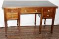 062301 EDWARDIAN MAHOGANY LEATHER TOP DESK C 1900