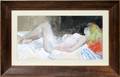 062289 T HONE OIL ON PAPER RECLINING FEMALE NUDE