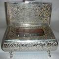 061405 THORENS OF SWITZERLAND SILVERPLATE MUSIC BOX