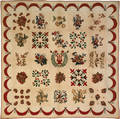 Baltimore appliqued album quilt mid 19th c