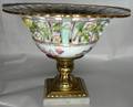061380 DRESDEN PORCELAIN COMPOTE H 8 DIA 10