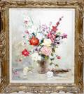 102319 OIL ON CANVAS STILL LIFE OF FLOWERS