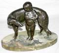 102333 ART DECO BRONZE FIGURAL SCULPTURE H9 L12
