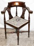 101449 ENGLISH MAHOGANY CORNER CHAIR WSATINWOOD