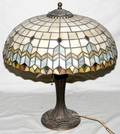 101439 AMERICAN ART GLASS TABLE LAMP H20 DIA18