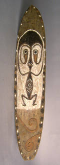 New Guinea carved and painted shield
