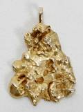 100336 14K YELLOW GOLD NUGGETPENDANT H2 W15