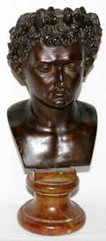 092347 FONDERIA SOMMER NAPOLI BRONZE BUST OF MALE