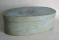 Blue painted band box dated 1821 and initialed LMD