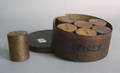 Bentwood spices box with 7 interior canisters