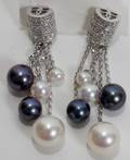 090367 14KT WHITE GOLD DIAMOND AND PEARL EARRINGS
