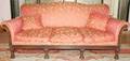 081373 ENGLISH STYLE OAK  SILKUPHOLSTERED SOFA