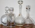 080345 SWEDISH CLEAR CRYSTAL DECANTERS WITH STOPPERS