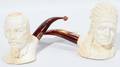 070401 MEERSCHAUM CARVED PIPES SHAKESPEARE INDIAN