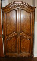 062331 BURL WALNUT AND WALNUT ARMOIRE LATE 20TH C