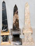 061431 CARVED MARBLE OBELISKS THREE H 1213