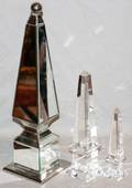 061440 MIRRORED  CRYSTAL OBELISKS THREE H 819