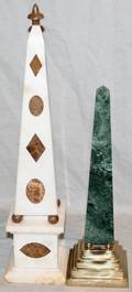 061437 CARVED MARBLE OBELISKS TWO H 20  15