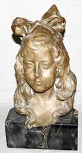 101460 PESCI BRONZE BUST OF YOUNG GIRL 1910