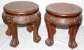 101455 CHINESE TEAKWOOD PEDESTALS C1950