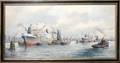 092391 P SCHAIK JR OIL ON CANVAS ROTTERDAM HARBOR