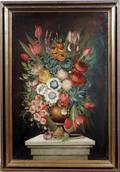 092357 M CORDA OIL ON CANVAS FLORAL STILL LIFE