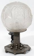 092492 MULLER FRRES LUNEVILLE ART DECO GLASS GLOBE