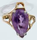 092488 PEAR SHAPE AMETHYST 14KT RING