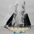 082365 GLASS  CHROME SAILING SHIP FORM RADIOLAMP
