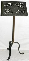 082353 WROUGHT IRON  BRASS MUSIC STAND C 1900