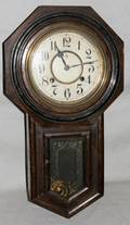 082344 MAHOGANY WOOD CASE REGULATOR WALL CLOCK