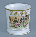 Occupational shaving mug of a shoe salesman