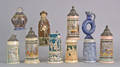 Ten German steins and mugs