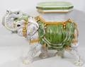 081412 ORIENTAL GLAZED POTTERY ELEPHANT GARDEN SEAT