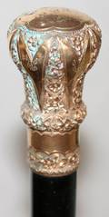 080372 VICTORIAN WALKING STICK GOLD FILLED HANDLE