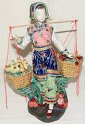 072381 CHINESE GLAZED DEMI PORCELAIN FIGURE OF WOMAN