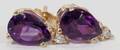 070447 14 KT YELLOW GOLD AND AMETHYST EARRINGS