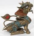 070427 CHINESE BRASS  ENAMEL SNUFF BOTTLE DRAGON