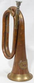 070423 CSA BRASS BUGLE ANTIQUE H 12 W 6